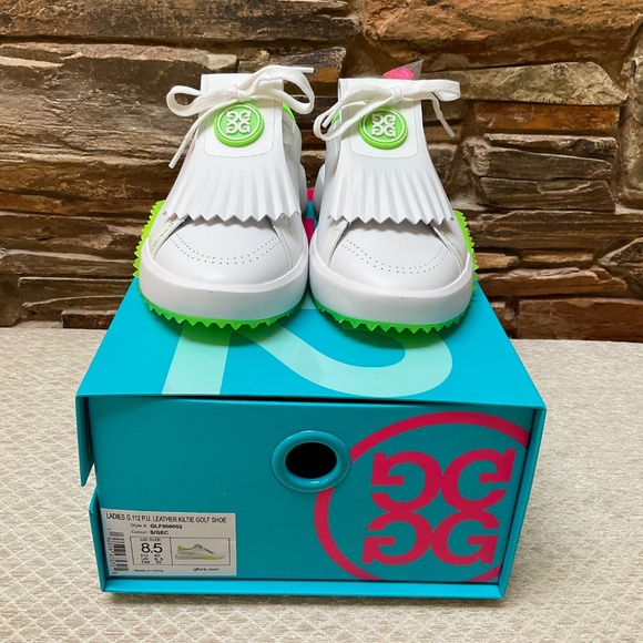 G/FORE White and Neon Green Athletic Shoes - Picture 7 of 9